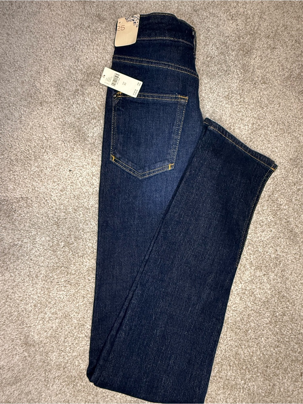 Anthropologie Pilcro Dark Indigo Straight-Leg Jeans Size 25 NWT